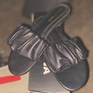 FN Black Ruffle Sandal.